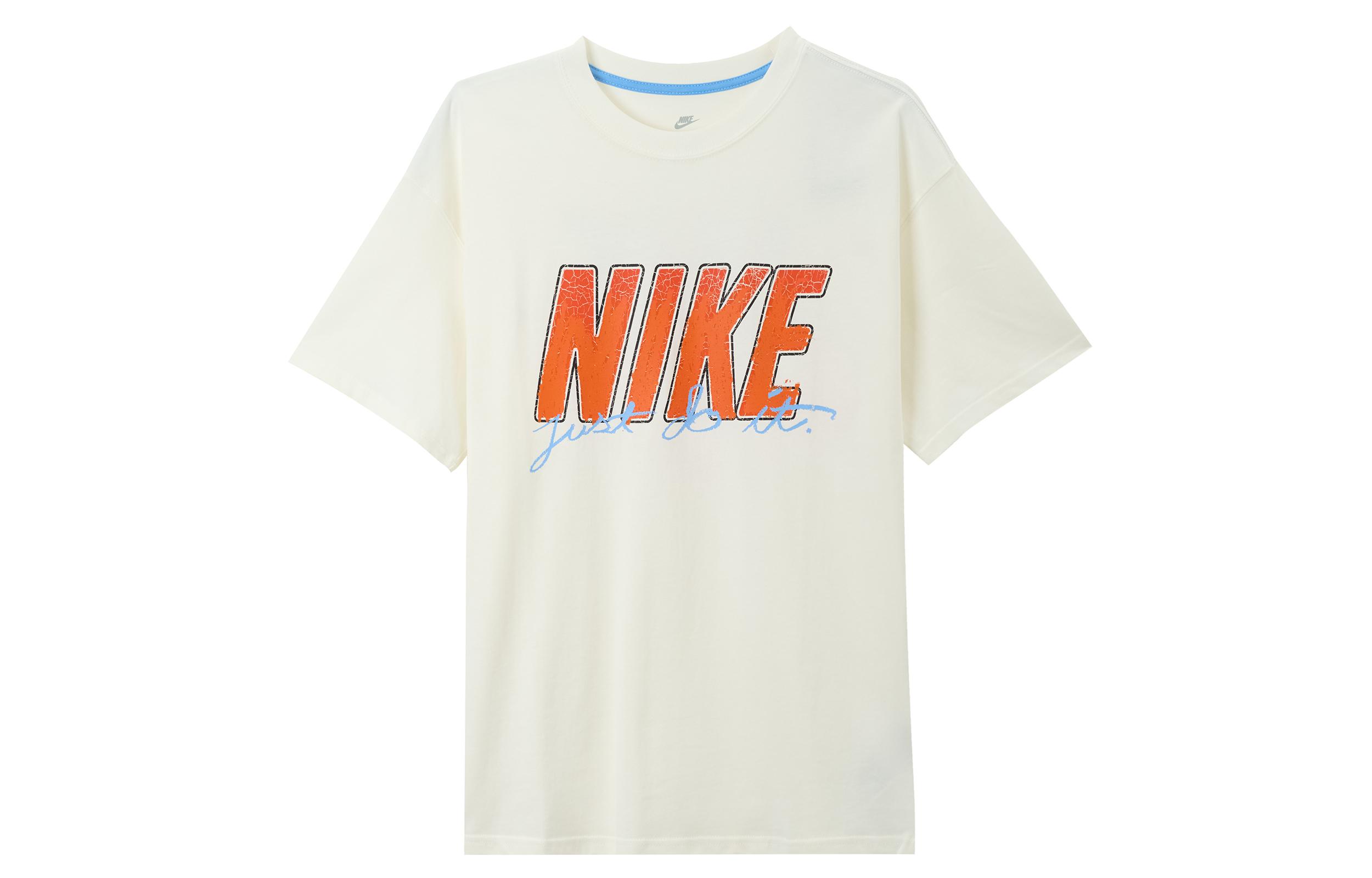 Мужские белые футболки Nike с круглым вырезом, умеренного прямого кроя, DO6368-133 XL