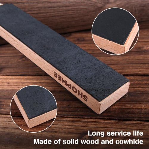 LEONTOOL Leather Strop Kit, Double-Sided Leather Strop Paddle Kit, Knife Sharpener with Ergonomic Handle, Knife Strop for Sharpening Knives, Includes