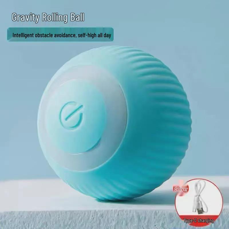 USB Rechargeable Electric Rolling Ball Cat Toy for Self-Play and Boredom Relief