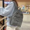 Schoolbag Solid Color Niche Design Backpack Bag Female 1011 Personality Foreign Style New Casual Large Capacity Student Bag Backpack