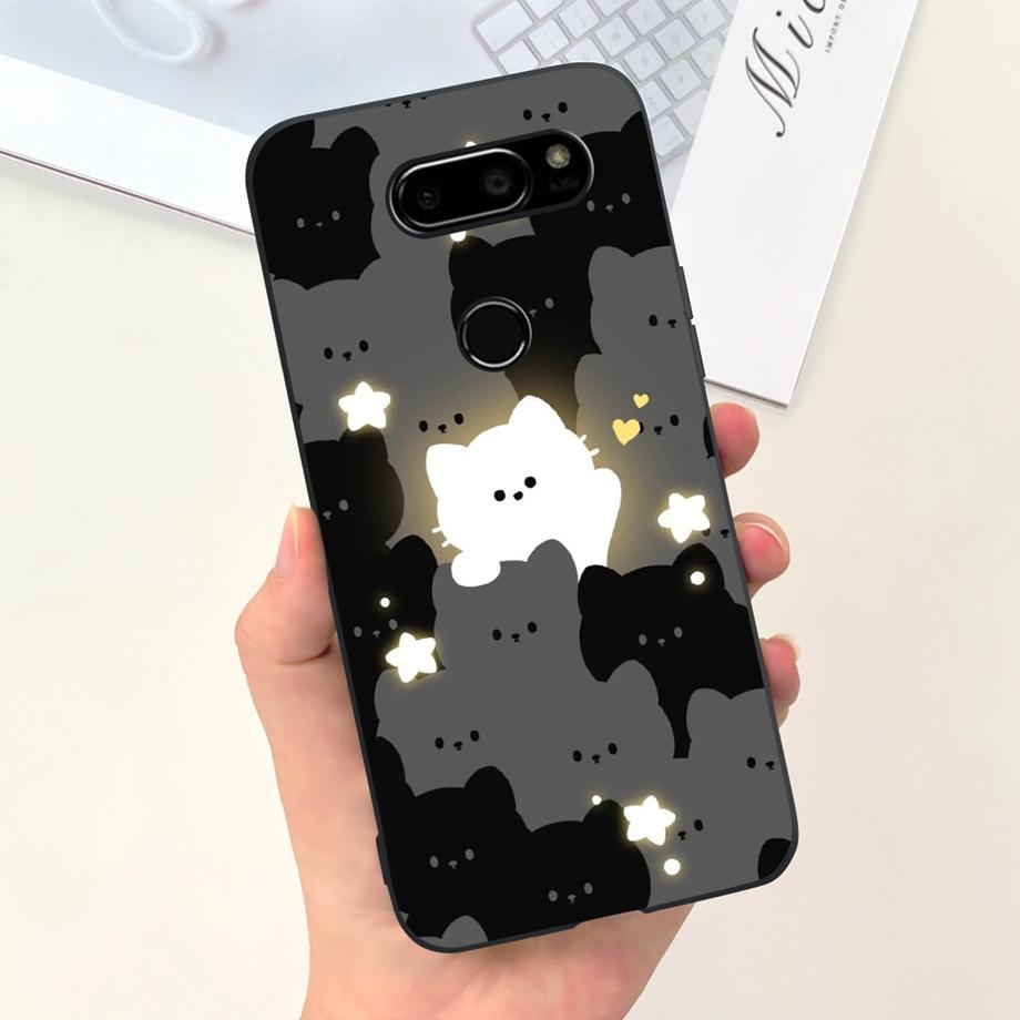 For LG V30 Case LG V35 ThinQ V40 V50 V50s ThinQ G8X ThinQ Soft Matte Silicone Coque Funda Back Cover Rabbit Flower Astronaut Bag