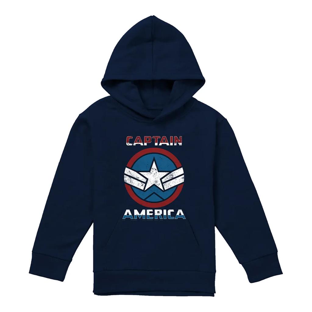 Captain America Childrens/Kids Badge Pull Over Hoodie