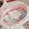 Portable Fabric Storage Basket Floral Pattern Desktop Organizer  Bedroom Storage
