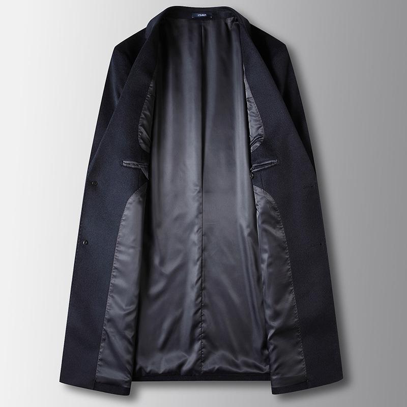 Autumn and Winter Mulberry Silk Wool Trench Coat Middle-aged and Young People Light Luxury Business Official Warm Woolen Jacket