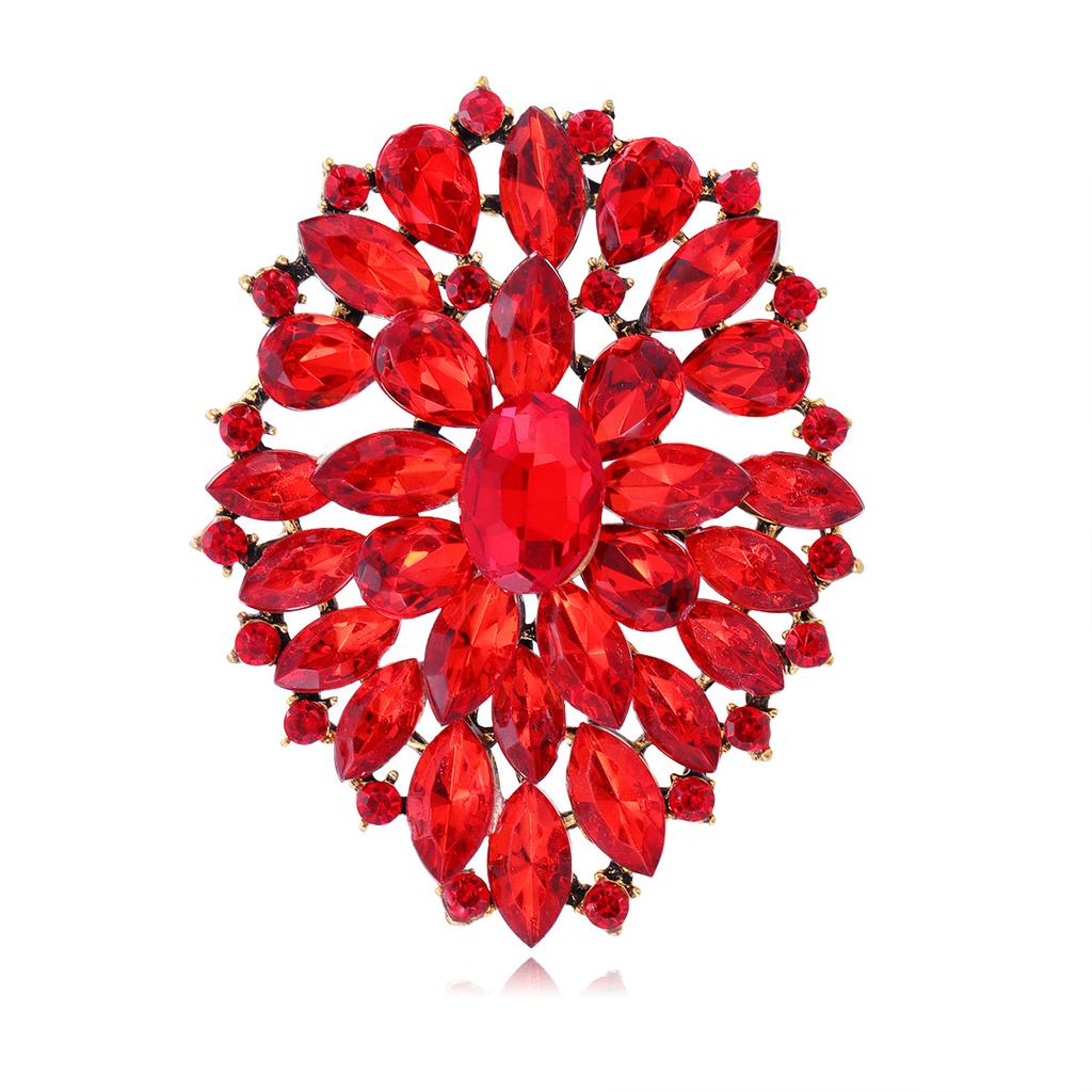Fashion Rhinestone Crystal Flower Shape Brooches For Women Clothing Coat Jeweley Accessries Gifts