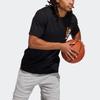 T Shirts Men's Black Crew Neck Moderate Straight Fit GP3437