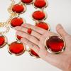 Mirror Cosplay Stone Chain Fashion Jewel  Waist Chain Beautiful Red Gem Waist Belt  Jeans