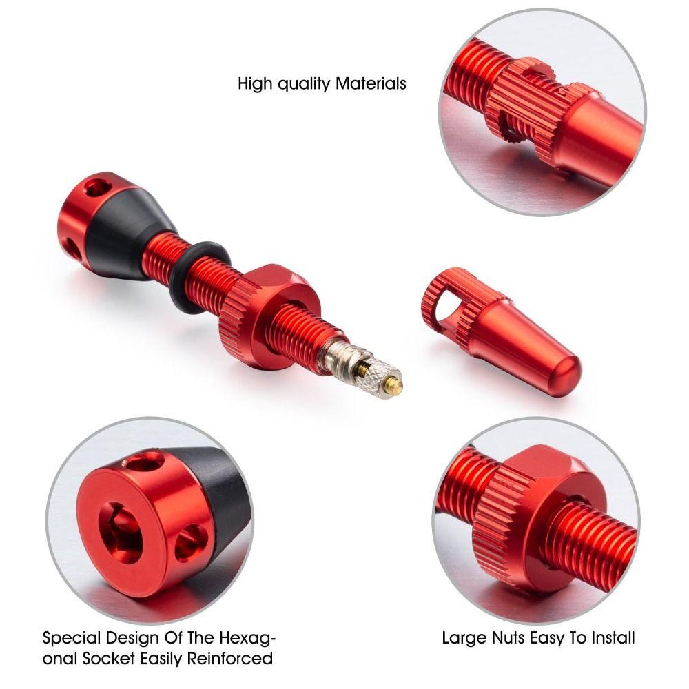 1 Pair Aluminum Zinc Zinc Alloy Tubeless Tire Valves CNC Technology Bike Valve Kits  Mountain Road Bike