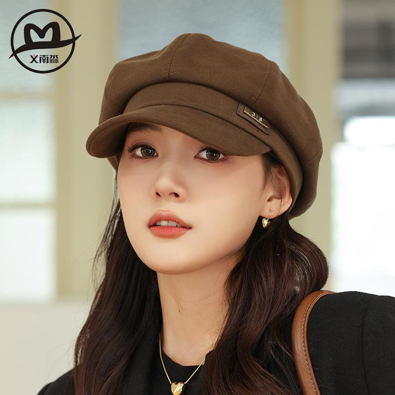 Spring and Autumn New Retro Octagonal Hat Women's Fashion Japanese and Korean British Face Small Newsboy Hat Internet Celebrity Painter Beret