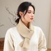 Soft Neck Thermal Warmer Solid Color Cross Short Scarf Fashion Knitted Scarf  Autumn Winter