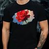 T-Shirt Herren Rote Rose Motiv Baumwolle Größe S bis 5XL