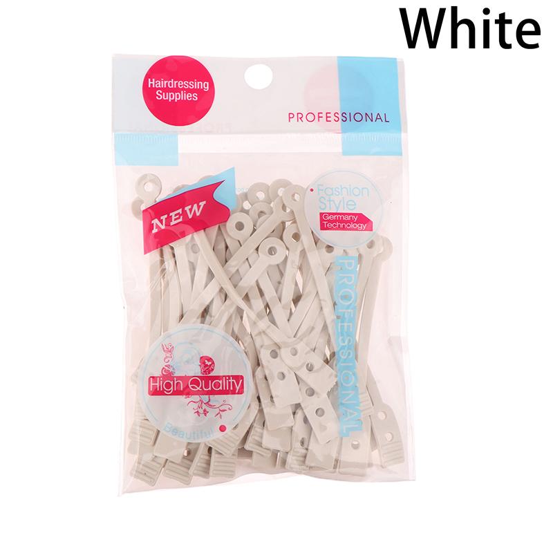 

50 шт./уп. Прочный салонный бигуди для волос, резинка, зажим для волос, аксессуар, эластичный белый