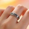 Retro Personalized Ins Hip Hop Versatile 925 Sterling Silver Jewelry Vintage Symbol Six Word Mantra Opening Rings 02891