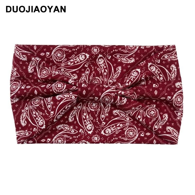 Knot Headband, Color Blocked Pattern Printed Sports Headband, Fashionable Polka Dot Wide Edge Elastic Headband