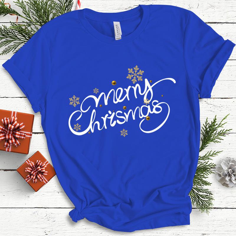 Baumwolle Damen Oberteil Weihnachten Kokette Schleife Bedruckt High Street Trendy Mode Pullover T-Shirts Damen