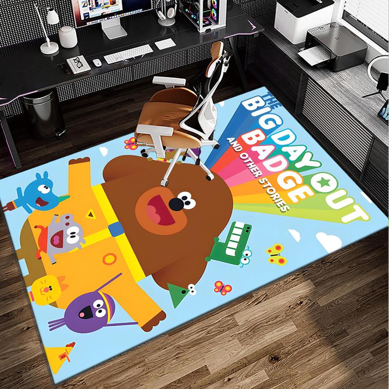 Cute Du-ggee Adventure Office Rug Chair Mat, Game Carpet, Suitable for Front Door, Bedroom, Living Room, Desk, Holiday Gift