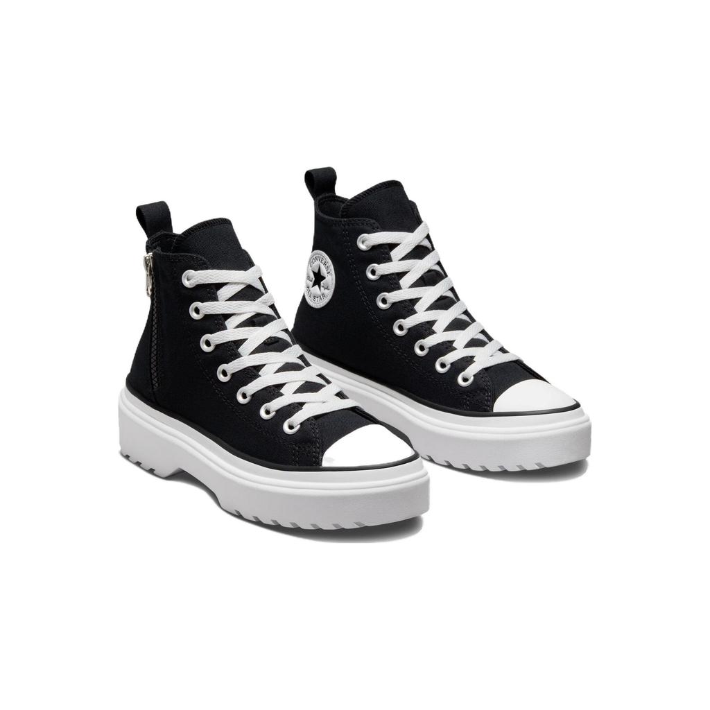 Converse Chuck Taylor All Star Lugged Lift Platform High GS Black White Kids Sneakers A03011C
