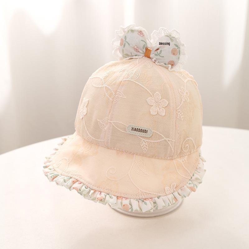 Spring Duckbill Baby Hat: Cute Lace Wide-Brimmed Sunshade for Girls - Korean Style Sun Protection