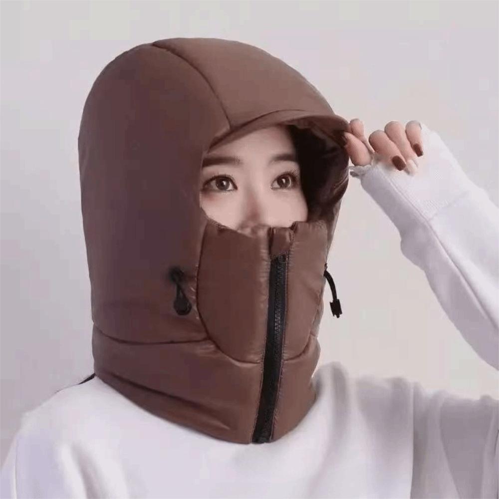 Solid Color Ear Protect Cap Thickened Pullover Cap Winter Cycling Warm Hat  Outdoor