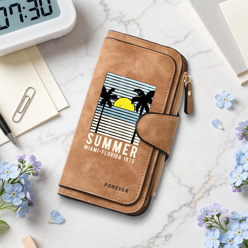 Vintage Summer Style Long Wallet Leisure Portable Purse Fashion Card Holder