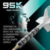 TARGET Darts Rob Cross 95K Steel Tip Swiss Point Darts, 95% Tungsten Darts with K Flex Flights, 21G | Voltage Darts, Player Edition Swiss Point K Flex