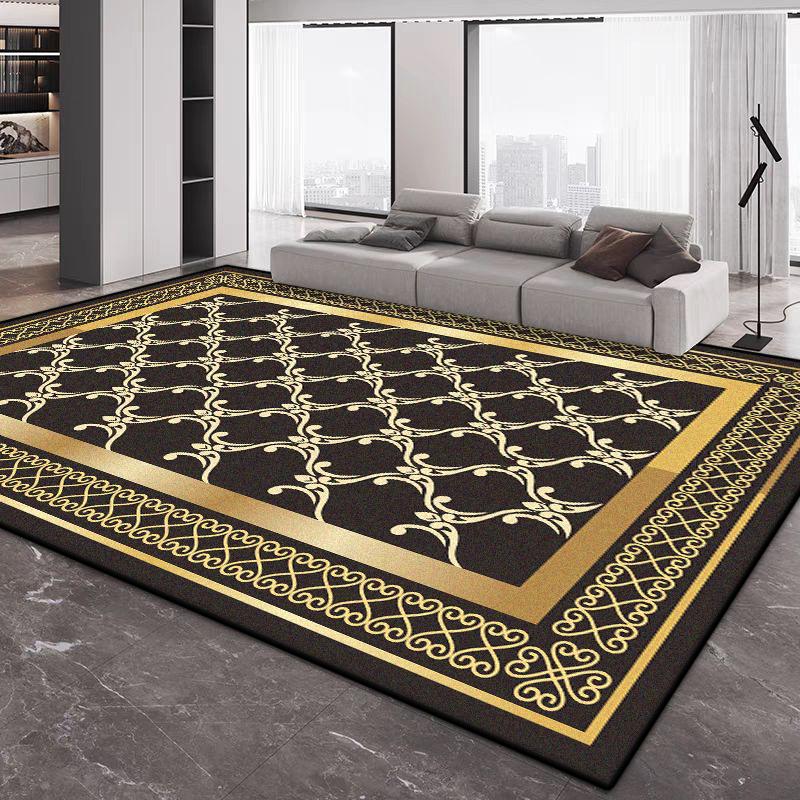 

Современный ковер большого размера для украшения дома, роскошный ковер для гостиной с золотой каймой, нескользящий коврик для дивана и стола, легко чистящийся ковер для гардеробной и лаунжа 1.9x2.9ft(60x90cm)