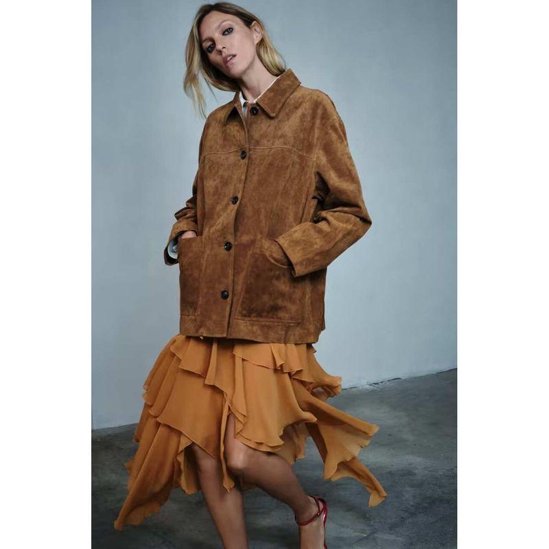 Za Autumn New Arrivals Women's Clothing Zr European and American Style Fashion Asymmetrical Layered Midi Skirt 4786248 615