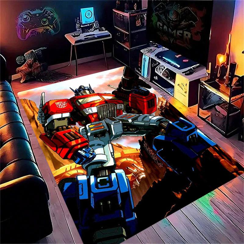 Cartoon T-Transformers Autobots 3D Bathroom Absorbent Rugs Anti-Slip Mat Home Decor Supplies Carpet Home Kitchen Floor Mats