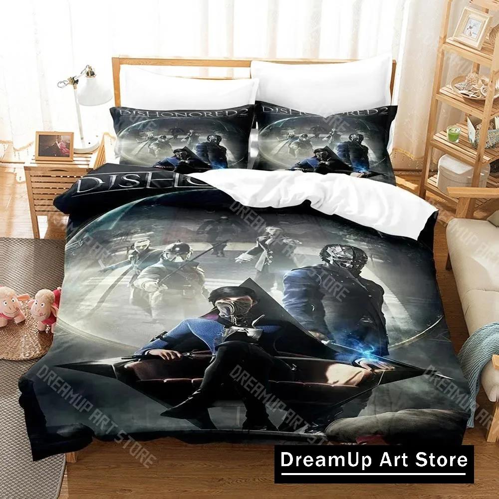 3D Printed Game Bed Sheet Sets Dishonored Bedding Set Single Twin Full Queen King Size Bed Set Adult Kid Bedroom Duvetcover