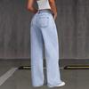 2026 New Women's Wide Leg Jeans, Slim Fit Stretch Denim Light Blue Casual Trousers with Multiple Design Details (S-2XL)
