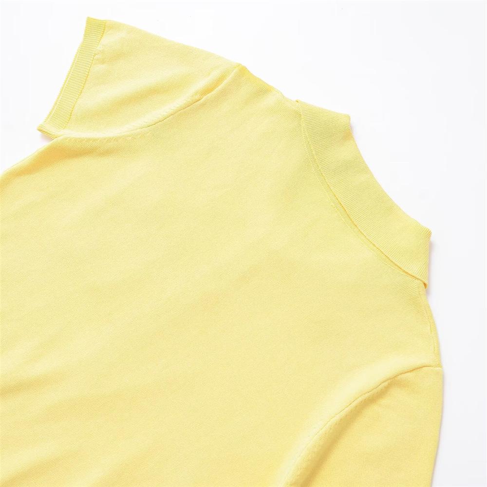 2025 Spring Women's POLO Collar Short-Sleeve Knit Pullover with Pocket