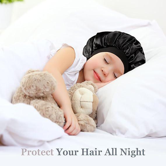 Kinder-Elastische Schlafhaube mit breiter Krempe – Baby-Kopfschutzhaube zum Baden und Schlafen