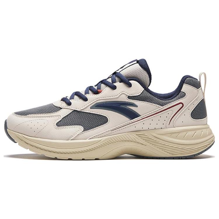 New Anta Wear Resistant Low Top Retro Running Shoes Men's White Gray 912345595-3