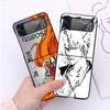 Luxury Case For Samsung Galaxy Z Flip 4 3 5G Black PC Hard Phone Cases Fashion Back Cover ZFlip Funda Kurosaki Ichigo Bleach Sac