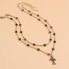 European and American sweet and cool short cross star collarbone choker dark gothic rhinestone tassel necklace for women