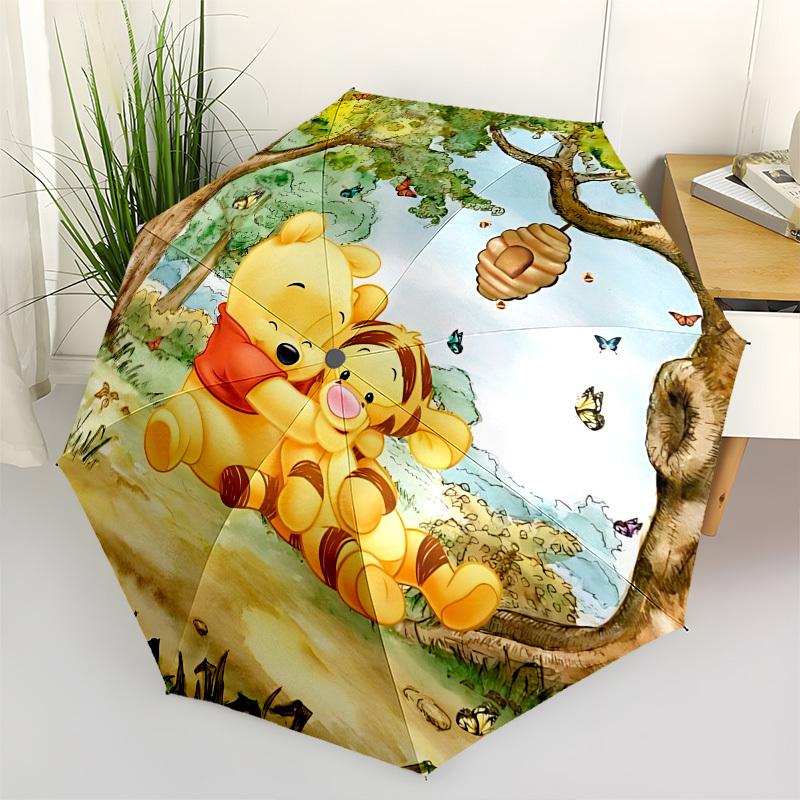 

Winnie the Pooh, Tigger Themed Automatic Opening and Closing Umbrella, Brightly Colored 8-rib Portable Umbrella, Suitable for Men and Women, A Perfect