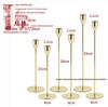 Gold-Plated Metal Candle Holder, Small Iron Art for Dining Table and Christmas Home Decoration