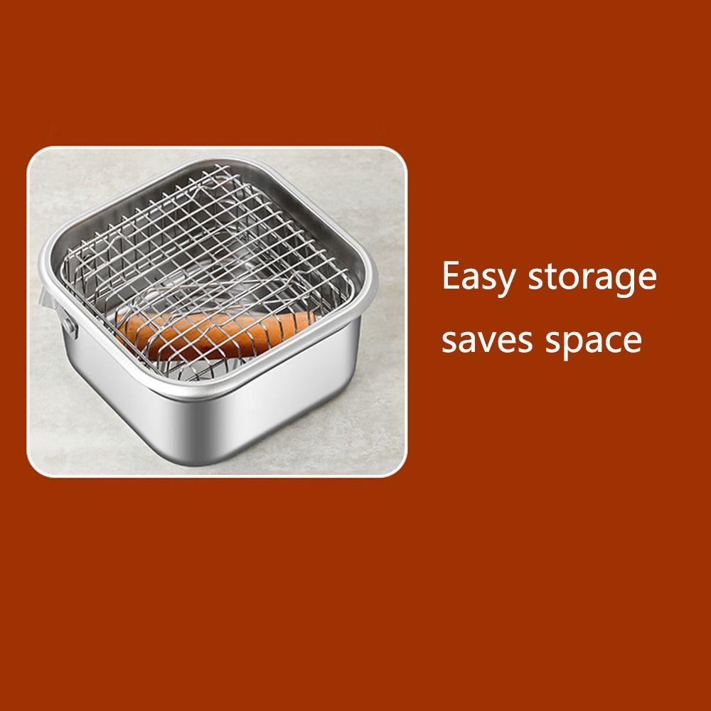 Detachable Handle French Fries Holder Nonstick Camp Food Container Foldable Fryer Basket  Gathering