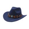 European and American New Spring, Autumn and Winter Western Cowboy Hat Woolen Fashion Upturned Brim Men's and Women's Tibetan Jazz Hat