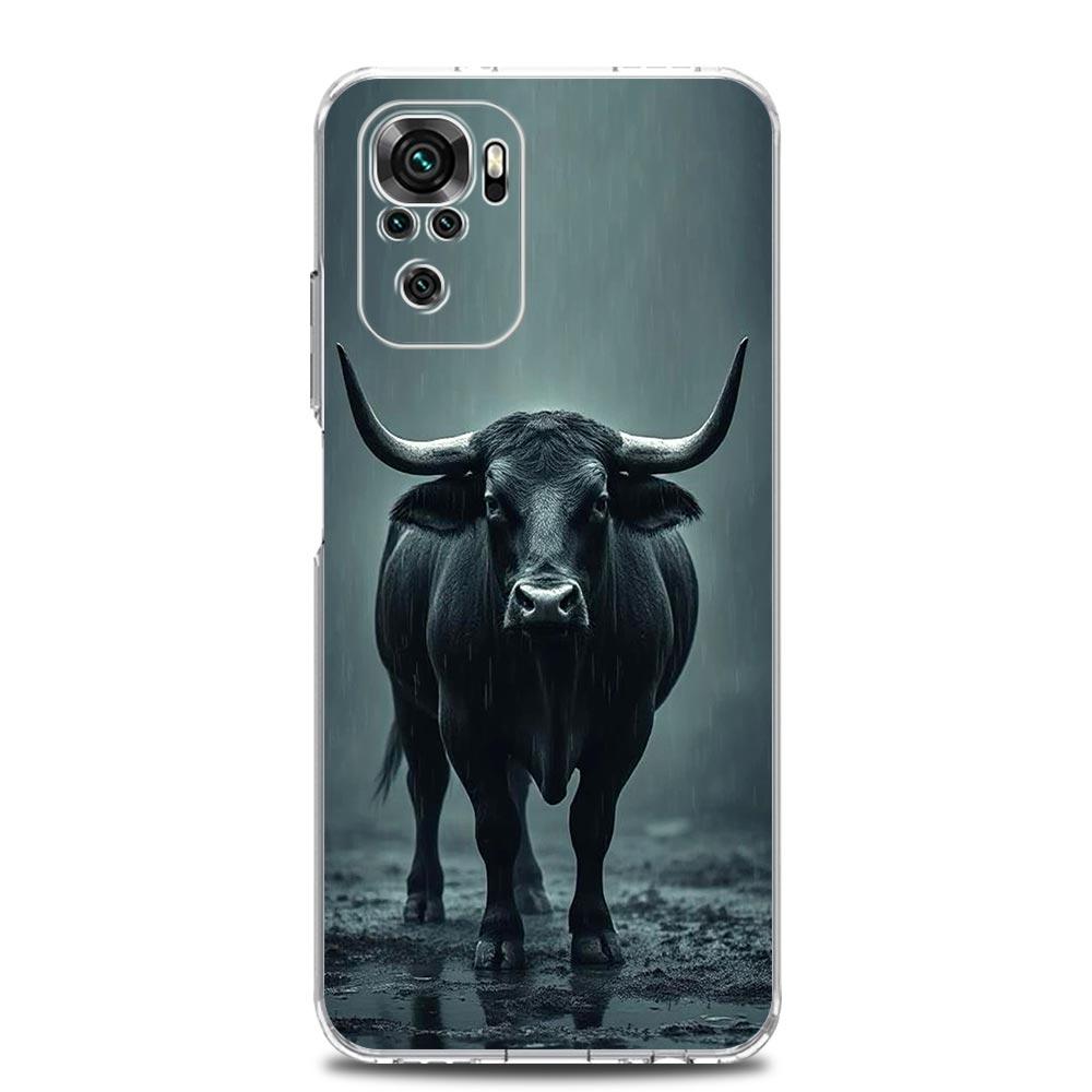 Phone Case For Xiaomi Redmi Note 15 14 13 12 4G 10 11 Pro Plus 5G 14C 13C 12C 10C Clear Soft TPU Cover Bull Animal