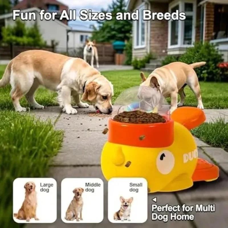 Pet slow food bowl duck dog snack dispenser slow anti-swallowing dog food feeder interactive feeder for small and medium pets