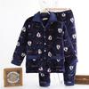Men's pajamas autumn and winter thick padded jacket three-layer padded cotton winter warm loungewear suit casual style