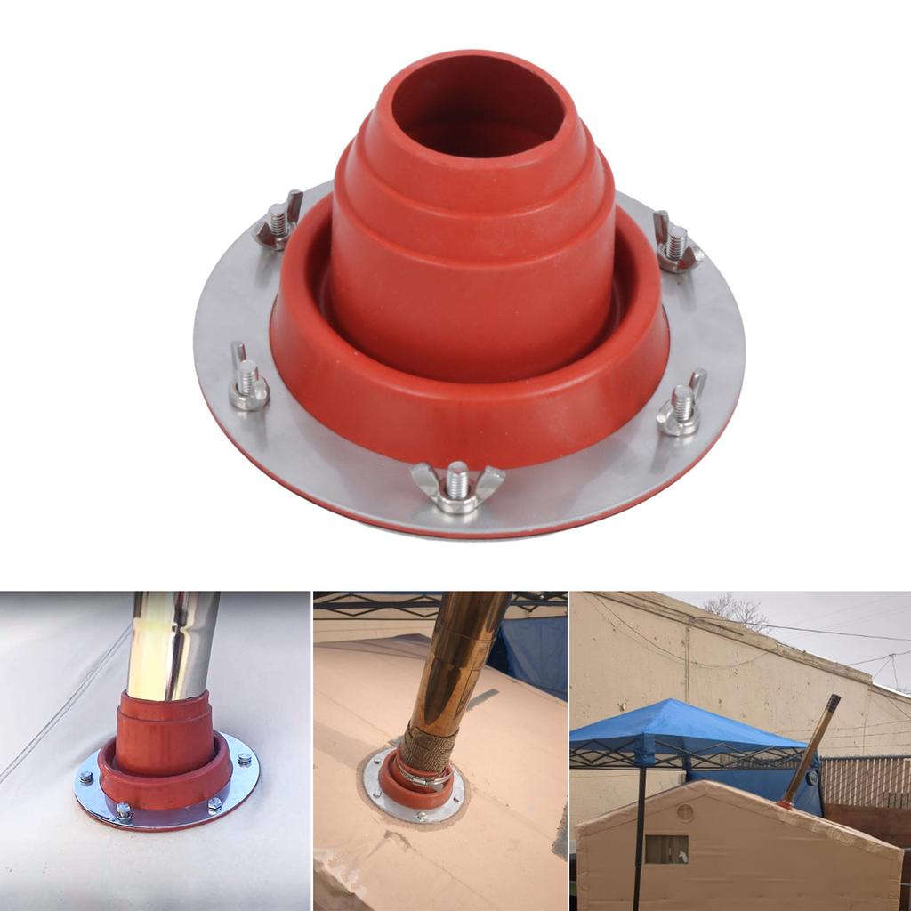 Silicone Tent Stove Jack Hot Tent Stove Chimney Heat Resistant Pipe High Temp Stove Jack Outdoor Camping Accessories