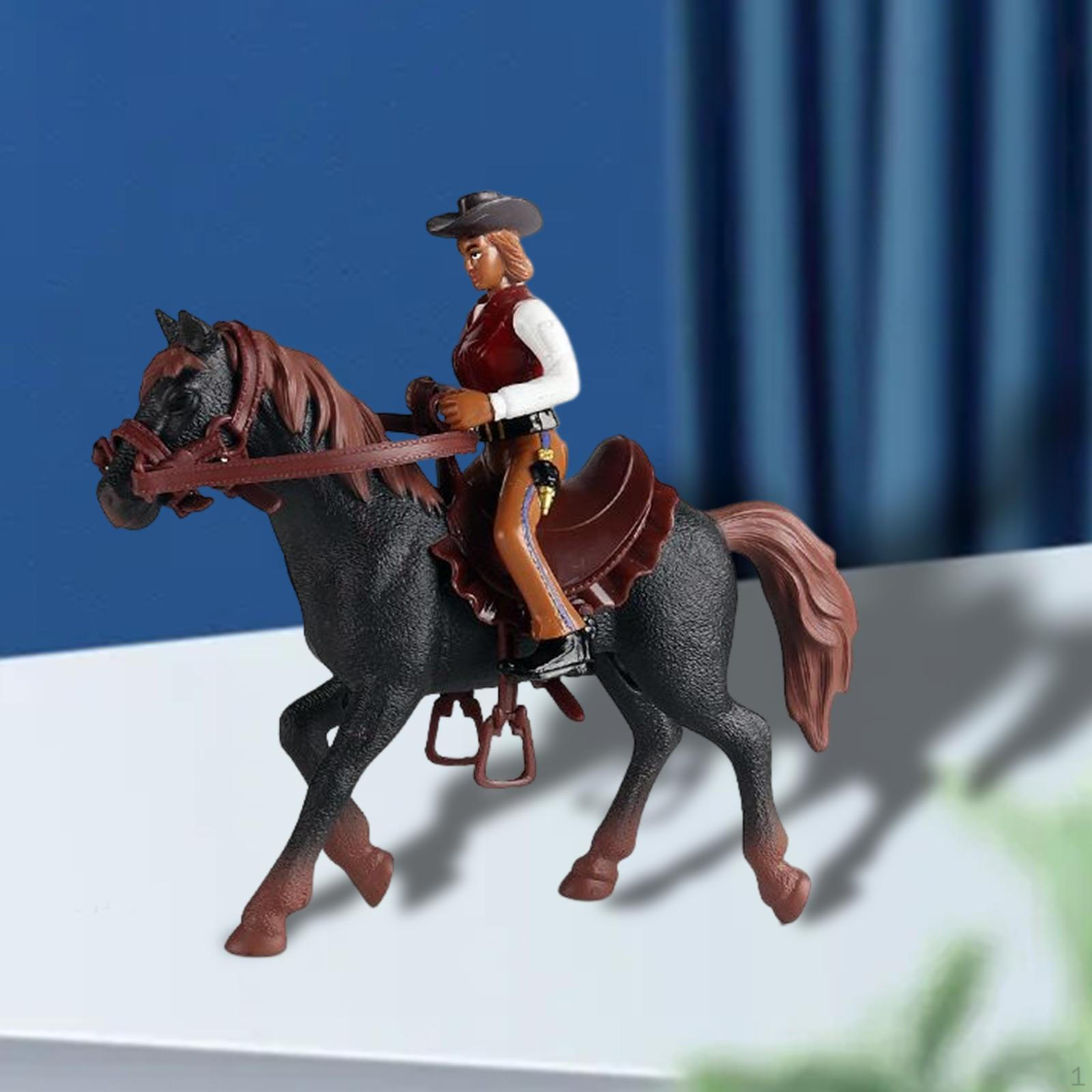 Фигурка лошади, игровой набор, фигурка для украшения макета сцены своими руками Black