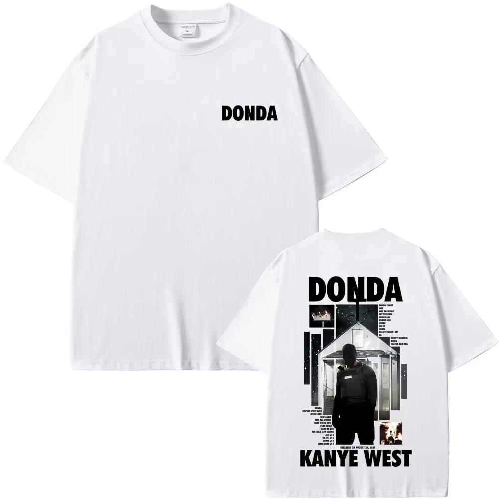 Kanye West Donda Pattern TShirt Unisex Hip Hop Fashion Pop Music Mens Casual Summer Vintage Top Women And Men Tshirts
