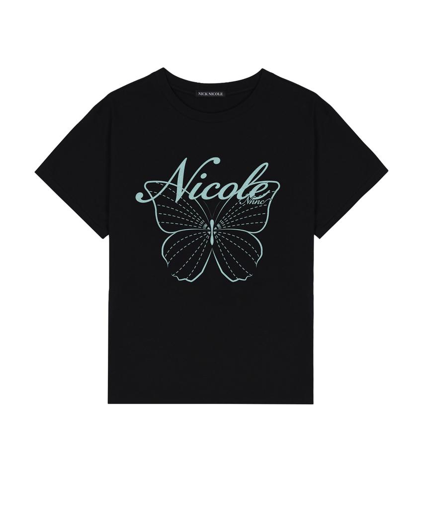 Nigaennikol Nicole Butterfly Sleeve Top_Black Mint