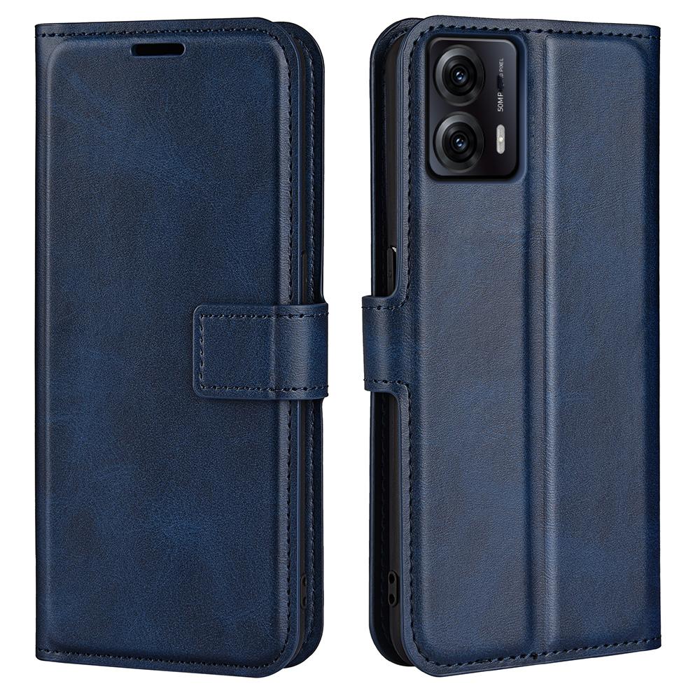 

For Motorola Moto G53 5G Calf Texture PU Leather Wallet Case Square Clasp Drop-proof Phone Stand Cover Blue