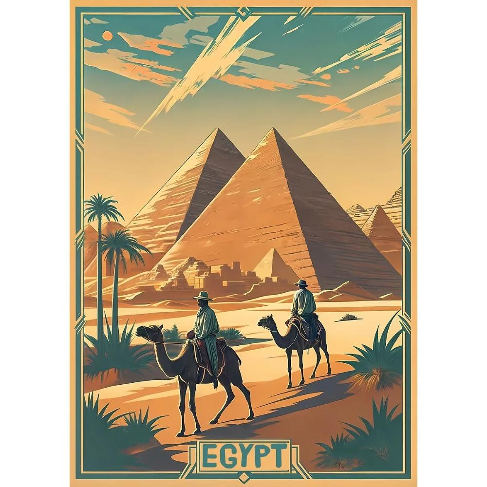 Majestic Pyramids of Giza Egypt Posters Egyptian Sphinx Travel Prints Canvas Painting Wall Art Pictures Home Living Room Decor