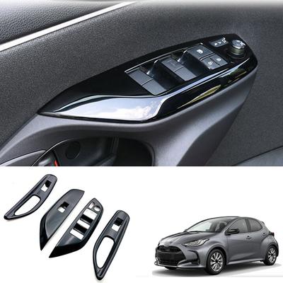 4PCS Car Accessories ABS Car Window Glass Lift Button Switch Cover Trim Matte Silver Fit For Mazda 2 2022