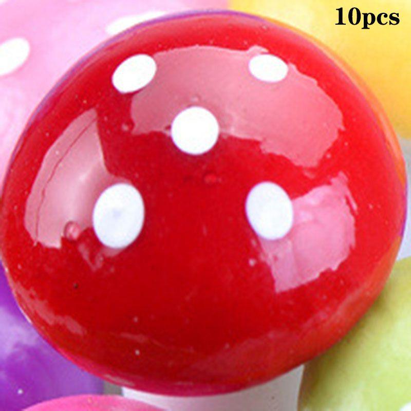 

Multi-colored Foam Mushrooms Miniatures For Stunning Diy Landscape Decoration Red(10pcs)
